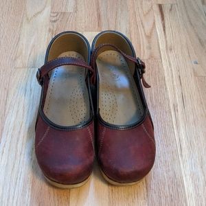 Red Suede Mary Jane Clogs